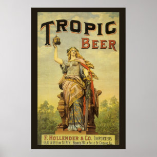 Vintageproduktetikett konst, Tropic Beer Gladiator Poster
