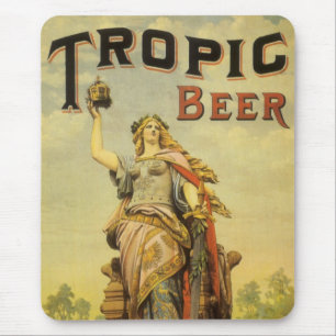 Vintageproduktetikettkonst, Tropic Beer Gladiator Musmatta