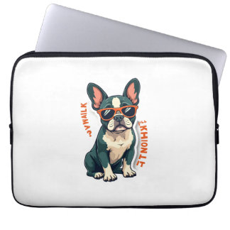 Vintagepromenad Jag Funderar På Det Fransk Bulldog Laptop Fodral