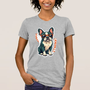 Vintagepromenad Jag Funderar På Det Fransk Bulldog T Shirt