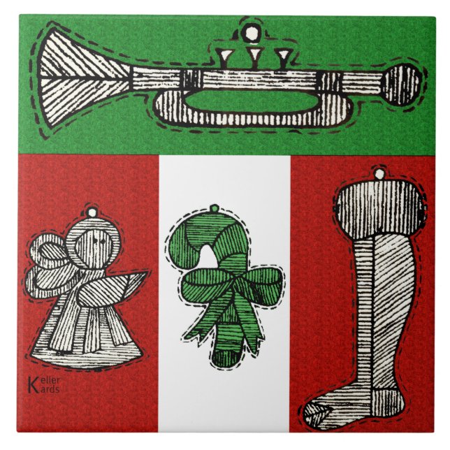 Vintageprydnader Kakelplatta (Framsidan)