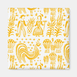 VintagePyrex mönster - Butterprint Amish (orangen Magnet