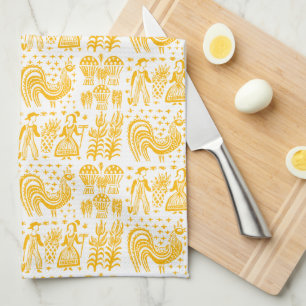 VintagePyrex mönster - Butterprint gul orange Kökshandduk
