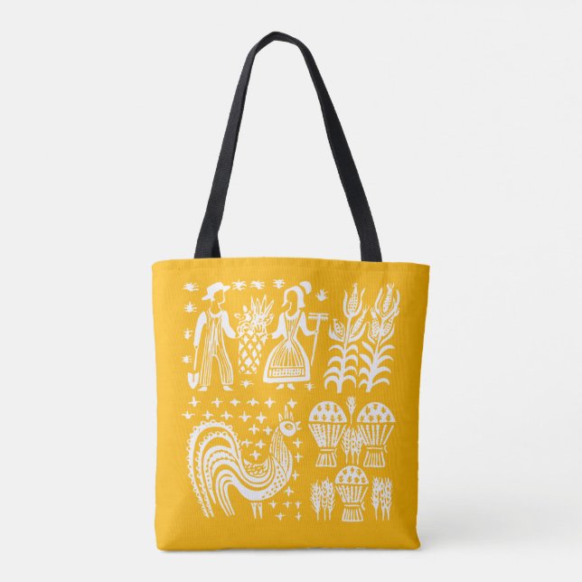 VintagePyrex mönster - Butterprint orange Tygkasse (Baksida)