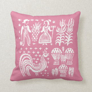 VintagePyrex mönster - Butterprint rosa Kudde