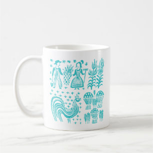 VintagePyrex mönster - Butterprint turkosblått Kaffemugg