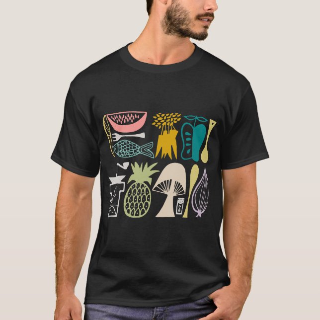 VintagePyrex mönster - modkök (50-talfärger) Tee (Framsida)