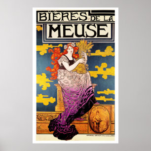 Vintager affisch: - Bieres de la Meuse Poster