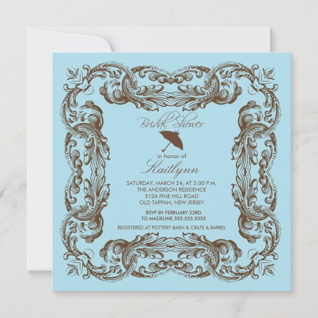 Vintageraminbjudningskort för möhippan inbjudningar (Framsida)