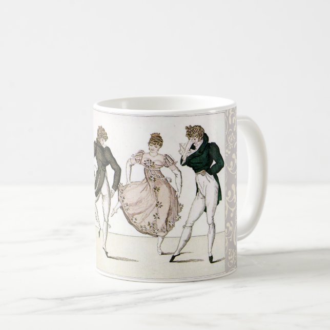 Vintageregenskap- och Jane Austen periodmugg Kaffemugg (Framsida höger)