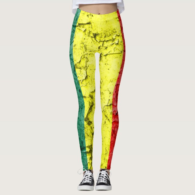 Vintagereggaeflagga Leggings (Framsida)
