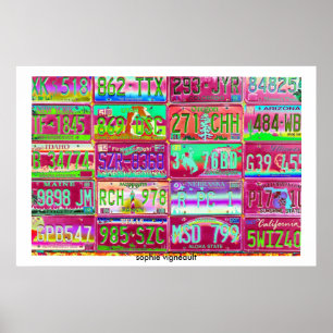 vintageregistreringsskyltaffisch poster