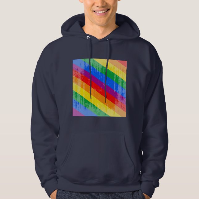 Vintageregnbågerandar Hoodie (Framsida)