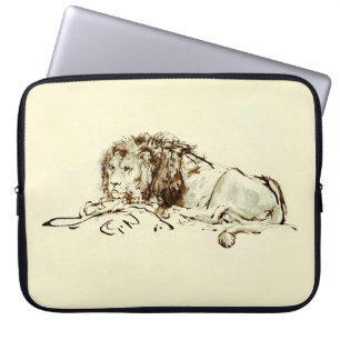 VintageRembrandt bläck skissar av ett lejont Laptop Sleeve