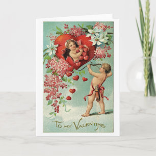 Vintagereproduktionsvalentin kort för dag