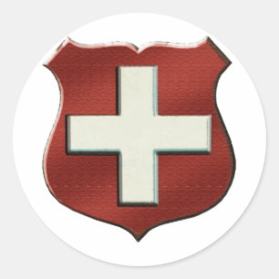 VintageRetro Swiss Shield för schweiziska medborga Runt Klistermärke