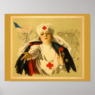 VintageRöda korsjuksköterska Poster