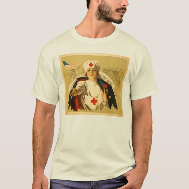 VintageRöda korsjuksköterska Tee Shirt (Framsida)