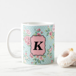 Vintageromönster med monogramen kaffemugg