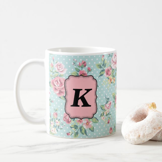 Vintageromönster med monogramen kaffemugg (Med munk)