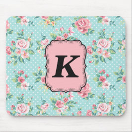 Vintageromönster med monogramen musmatta