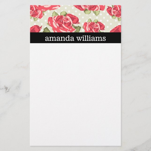 Vintagerosa ros brevpapper (Framsida)