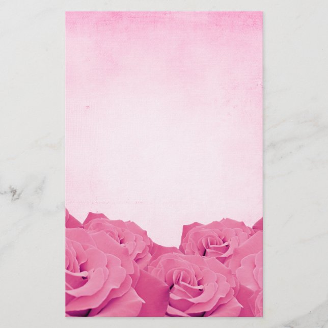 Vintagerosa rosbrevpapper brevpapper (Framsida)