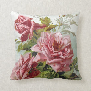 Vintagerosa rosbukett kudde