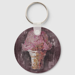 Vintagerosaglass Nyckelring