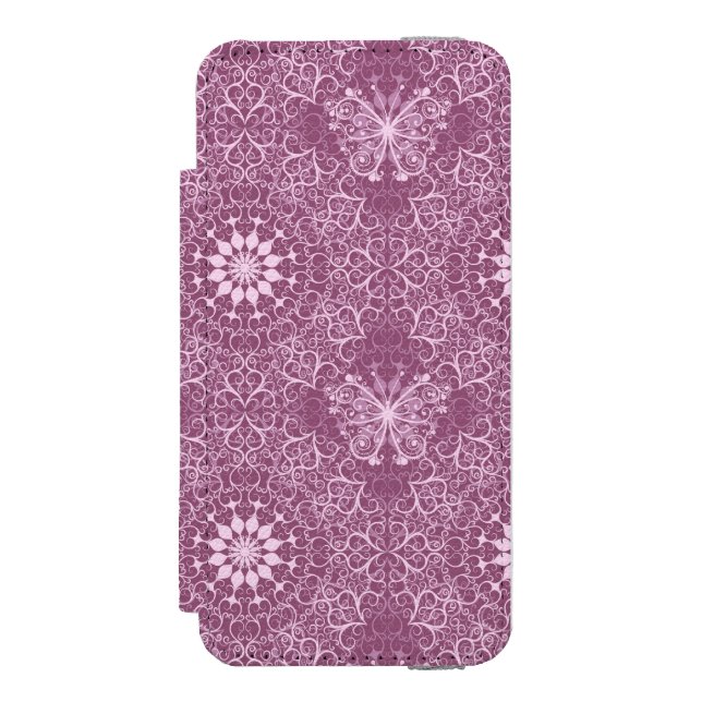 Vintagerosamönster Incipio iPhone Wallet Skal (Folio Framsidan)
