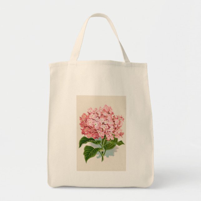 Vintagerosavanlig hortensia tygkasse (Framsidan)