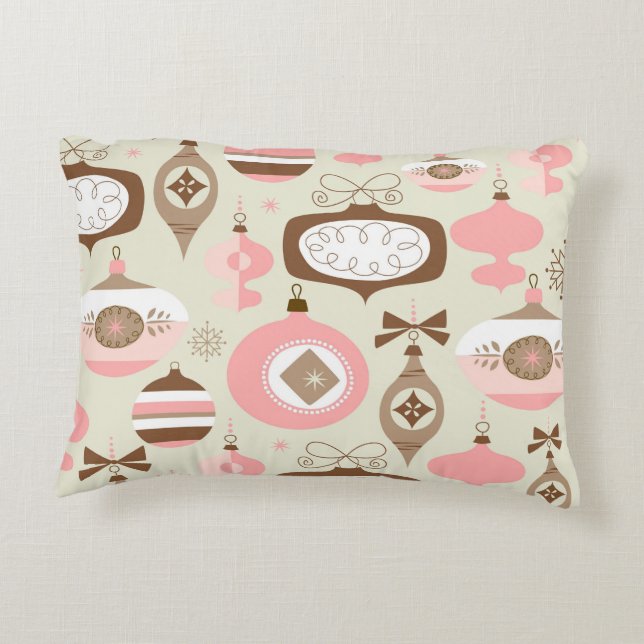 Vintagerosor & grå färgjulprydnadar prydnadskudde (Baksidan)