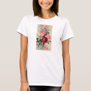 Vintagerosor och röd ros t shirt