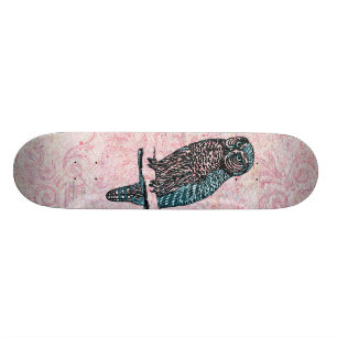 Vintagerosor slösar den gulliga ugglan skateboard bräda 20,5 cm