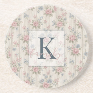 VintageRustic Shabby Chic Blommig på Trä Gårdshus Underlägg