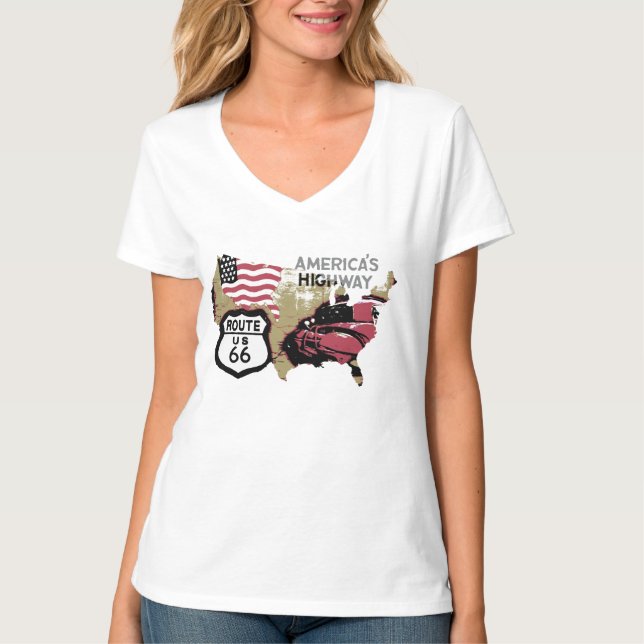 Vintagerutt 66 t shirt (Framsida)