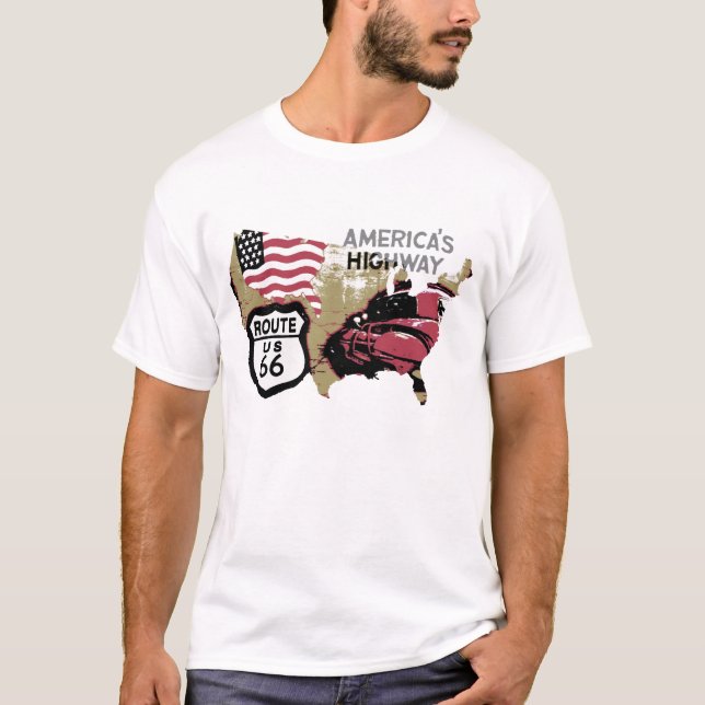 Vintagerutt 66 tee shirt (Framsida)