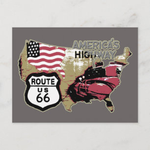 Vintagerutt US 66 Vykort