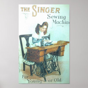 Vintagesångaresymaskin Poster