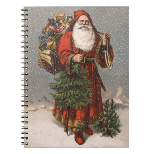 VintageSanta jul Anteckningsbok Med Spiral