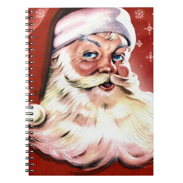 VintageSanta jul Anteckningsbok Med Spiral (Framsidan)