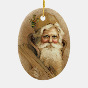 VintageSanta prydnadar Julgransprydnad Keramik