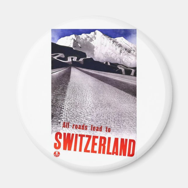 VintageSchweitz vägar Magnet (Framsidan)