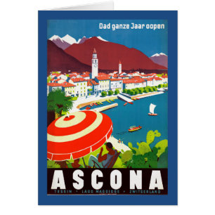 Vintageschweizare reser affischen hälsningskort