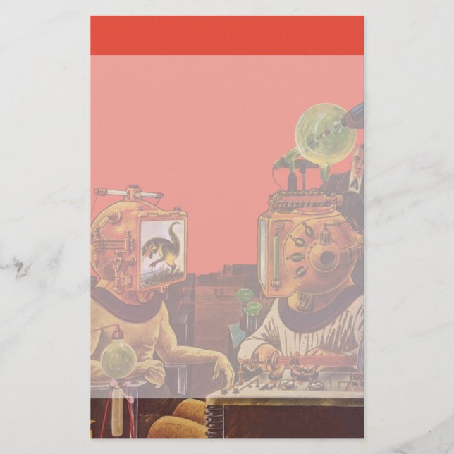 Vintagescience fiction, främmande ångaPunkhjälmar Brevpapper (Framsida)