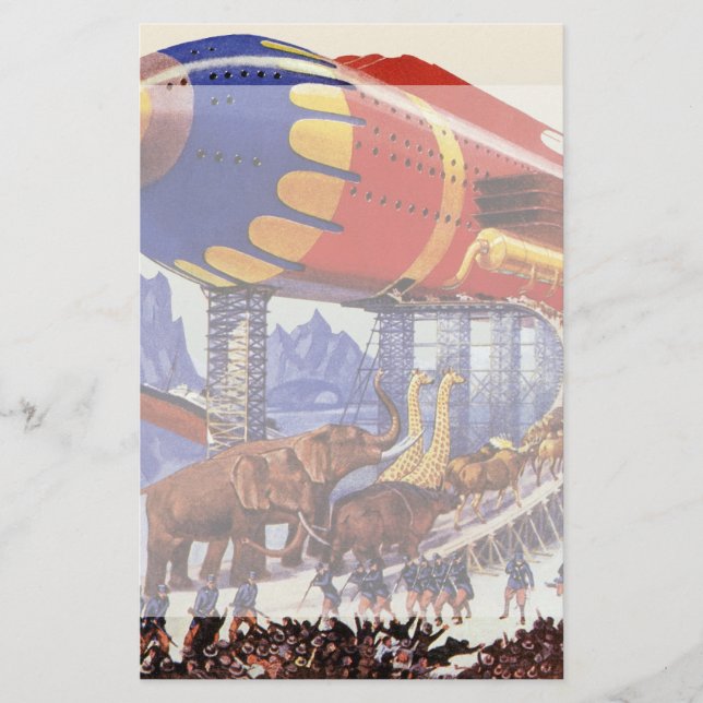 Vintagescience fiction, Noahs arkvilda djur Brevpapper (Framsida)