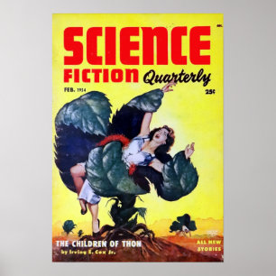Vintagescience fictionman som äter växter poster