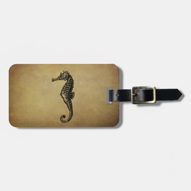 VintageSeahorseillustration Bagagebricka (Horisontell Framsida)