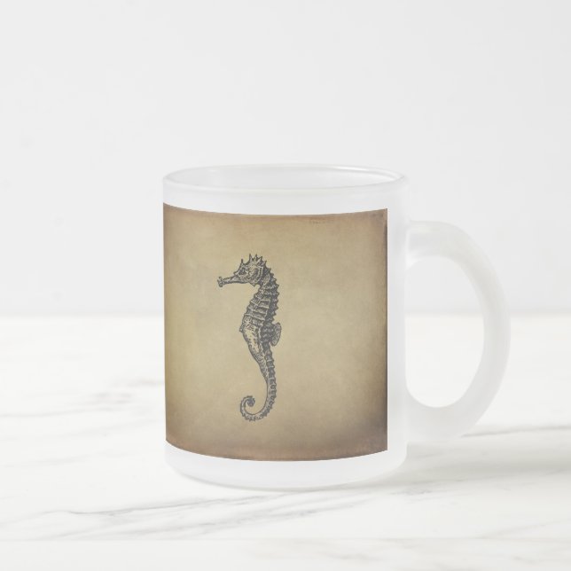 VintageSeahorseillustration Frostad Glasmugg (Höger)