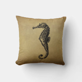 VintageSeahorseillustration Kudde